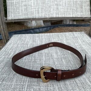 Zara Dark Brown Belt with Brass Buckle